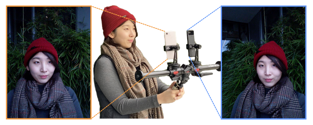 Grid comparing head rotation and smile reconstruction at different frequency settings.